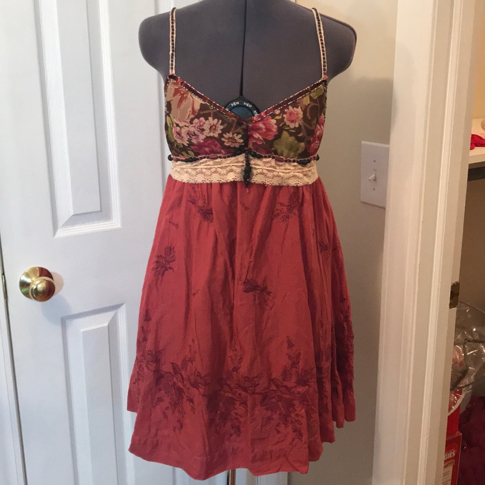Free people dress w/ embroidered skirt